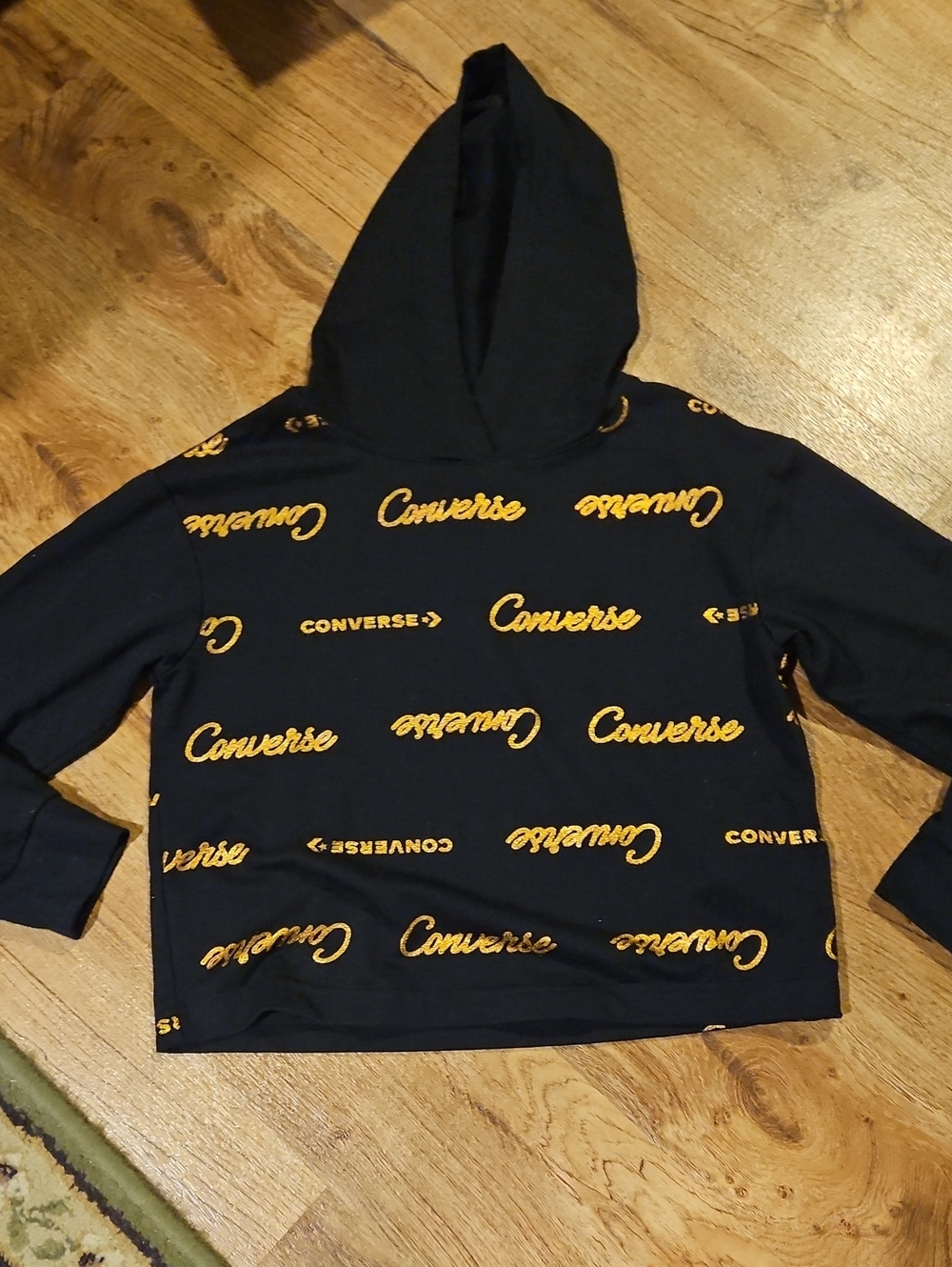 Girls Converse Black Hoodie Size Medium